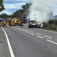 Police seek man after A31 van collision